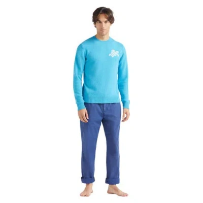 Vilebrequin Wool Cashmere Turtle Sweater In Bleu Tropezien