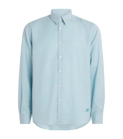 Vilebrequin Wool-blend Rayures Shirt In Blue