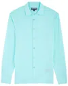 Vilebrequin Mens Vert Disco Caroubis Patch-pocket Regular-fit Linen Shirt