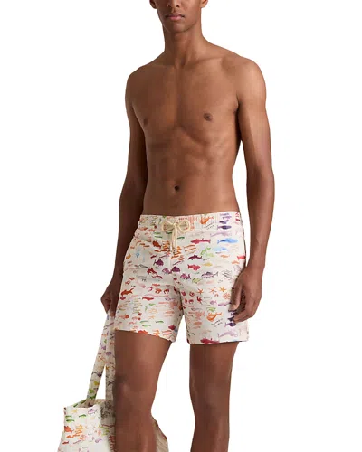 Vilebrequin X Fabrice Hyber Pescador 5.9 Watercolor Fish Swim Shorts In Multi