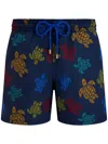 Vilebrequin X Falke Moorea Printed Swim Trunks In Blue