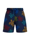 Vilebrequin X Falke Ronde Des Tortues Tricot Swim Shorts In Blue