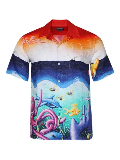 Vilebrequin X Kenny Scharf Charli Print Shirt In Blue