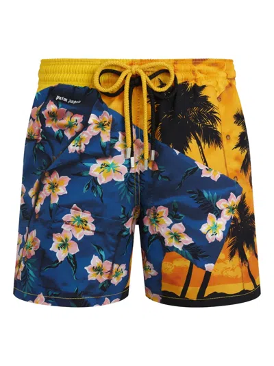 Vilebrequin X Palm Angels Hawaiin Mix Swim Shorts In Blue