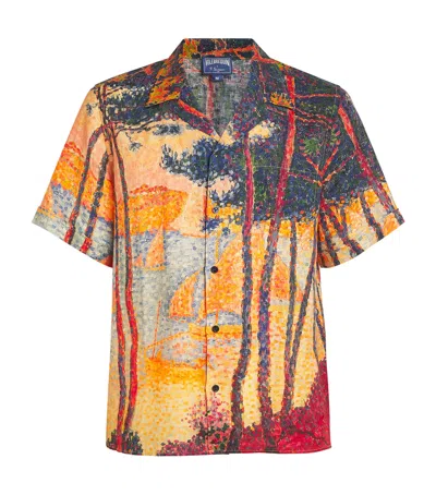 Vilebrequin X Paul Signac Linen Chelly Shirt In Yellow
