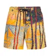 Vilebrequin X Paul Signac Printed Moorea Swim Shorts In Yellow