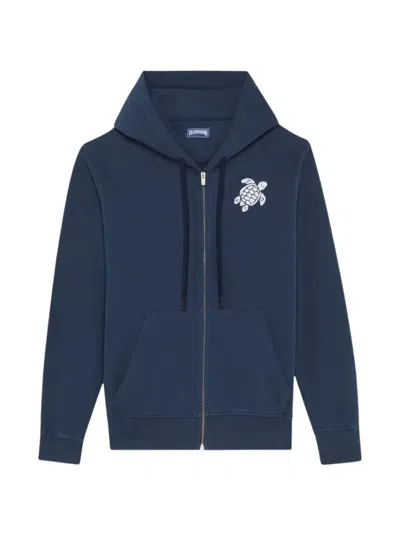 Vilebrequin Embroidered Zip-up Hoodie In Blue