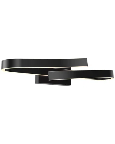 Villa 408 Borealis Curled Rectangular Vanity Wall Sconce In Black