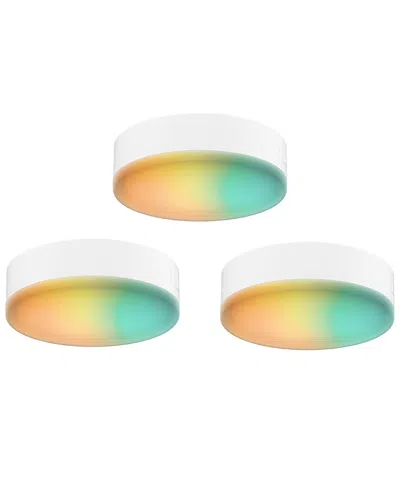 Villa 408 Smart Rgb+cct Led Under Cabinet Puck Light Set In White