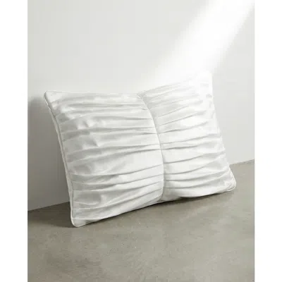 Villa Aburi Pleated Cotton Suede Pillow In White