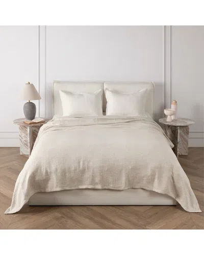Villa By Classic Home Anion Linen Blend Blanket In Neutral