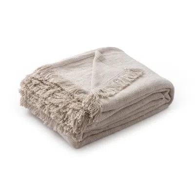 Villa By Classic Home Avani Linen Blend Blanket In Natural