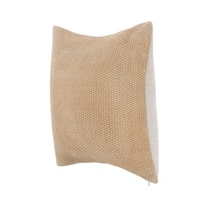 Villa By Classic Home Bassinet 18" Suede Leather Throw Pillow In Tan