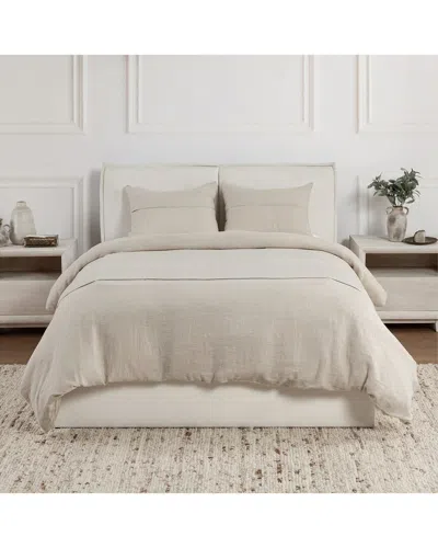Villa By Classic Home Beaumont Belgian Flax Linen Duvet Set In Gray