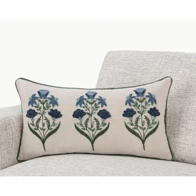 Villa By Classic Home Belcourt Linen Blend Throw Pillow In Blue