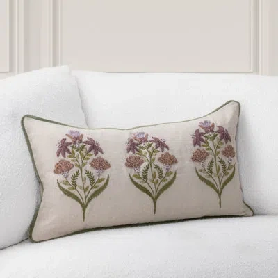 Villa By Classic Home Belcourt Linen Blend Throw Pillow In Olive Green