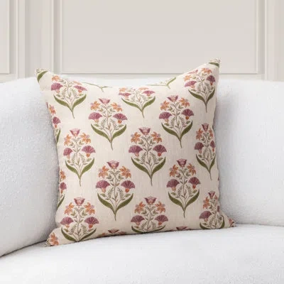 Villa By Classic Home Bluffs Linen Throw Pillow In Olive Green