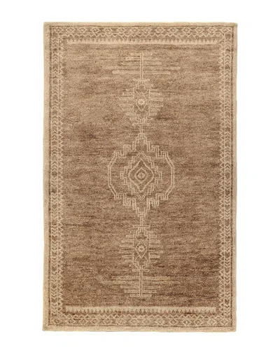 Villa By Classic Home Cairo Hand Knotted Wool-blend Area Rug In Brown