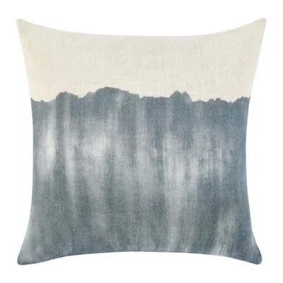 Villa By Classic Home Cora Abstract Linen Reversible Throw Pillow In Blue;denim Blue