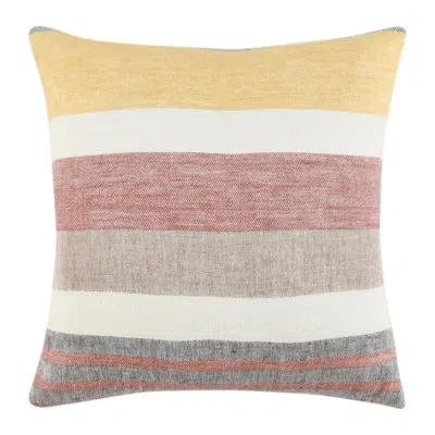 Villa By Classic Home Crawford Striped Linen Throw Pillow In Yellow Multicolor