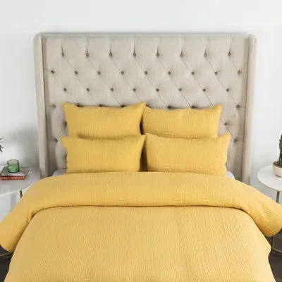 Villa By Classic Home Danica Hand Stiched King Quilt In Yellow