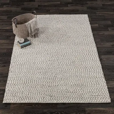 Villa By Classic Home Dawson Wool Blend Handwoven Accent Area Rug In Light Gray