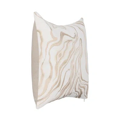 Villa By Classic Home Drift  Cotton Throw Pillow In Ivory