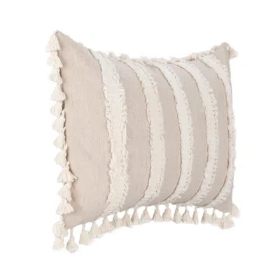Villa By Classic Home Edisto  Linen Blend Throw Pillow In Ivory