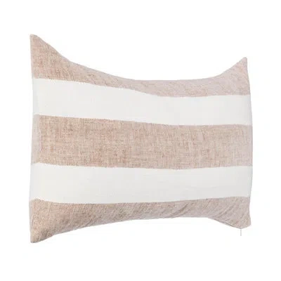 Villa By Classic Home Eleanor Belgian Flax Linen Throw Pillow In Ivory