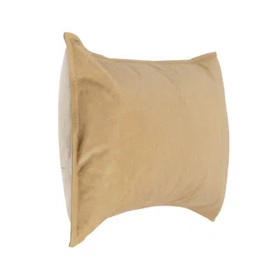 Villa By Classic Home Golden Genuine Leather Throw Pillow In Wheat