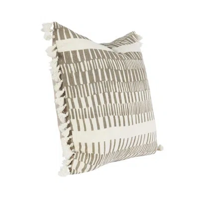 Villa By Classic Home Jagger Linen Throw Pillow In White