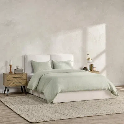 Villa By Classic Home Jayson 3-piece Linen Blend Fabric Sage Duvet Set In Green