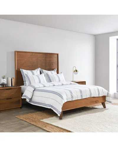 Villa By Classic Home Jayson Linen-blend Fabric Duvet In Brown