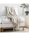 Villa By Classic Home Lea Throw Blanket In White