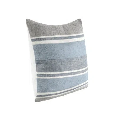 Villa By Classic Home Lima 22" Linen Fabric Capri Blue Throw Pillow