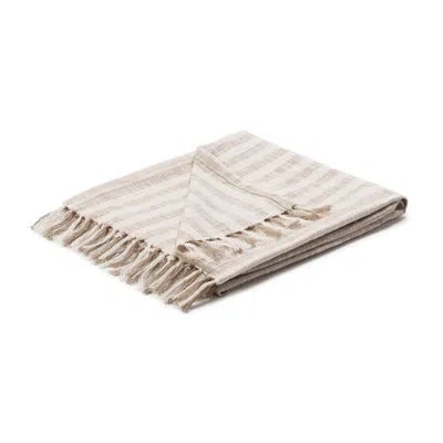 Villa By Classic Home Linna 100% Cotton Ivory/natural 50"x70" Throw Blanket
