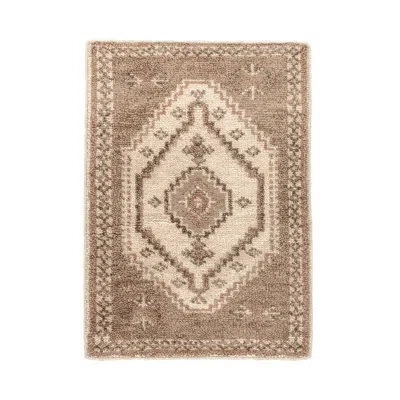 Villa By Classic Home Luxor Handknotted Wool Blend Accent Rug In Dessert Brown