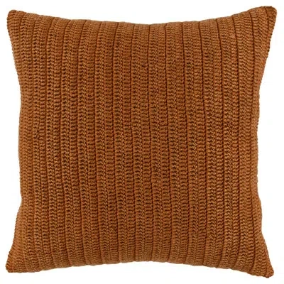 Villa By Classic Home Marcie Knitted Throw Pillow In Orange