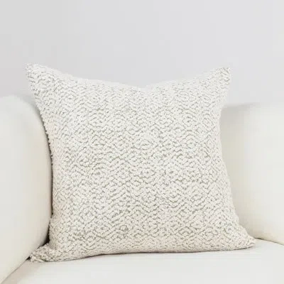 Villa By Classic Home Maris 22" Cotton Linen Blend Throw Pillow, Ivory In Down,feather