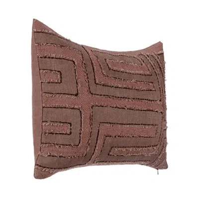 Villa By Classic Home Mateo  Linen Blend Throw Pillow In Brown