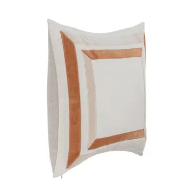 Villa By Classic Home Maybrook  Linen Blend Throw Pillow In Ivory