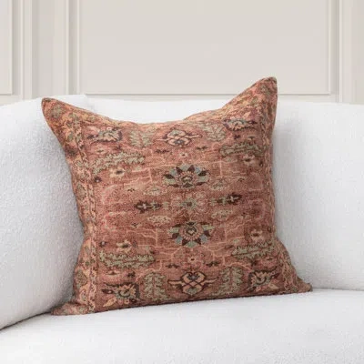 Villa By Classic Home Medley Linen Blend Throw Pillow In Patterned Rust