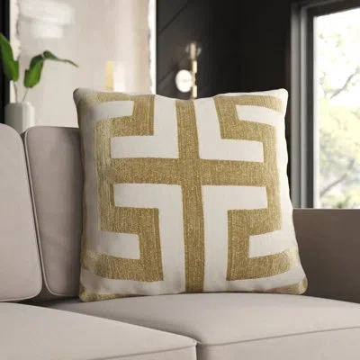 Villa By Classic Home Modern Throw Pillow In Gold