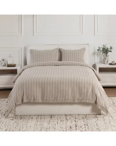 Villa By Classic Home Monaco Belgian Linen Duvet Set In Neutral