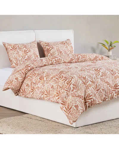 Villa By Classic Home Mulberry Linen-blend Duvet In Orange