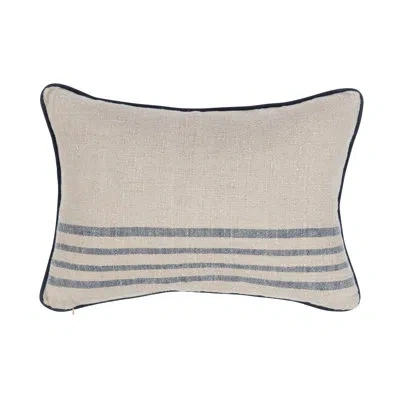 Villa By Classic Home Newport Linen Fabric Throw Pillow In Blue