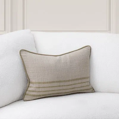 Villa By Classic Home Newport  Linen Fabric Throw Pillow In Olive Green