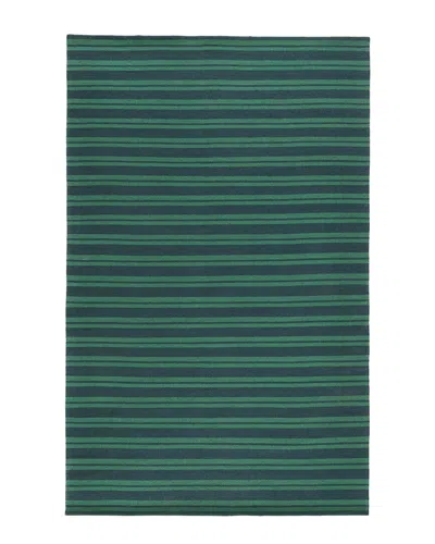 Villa By Classic Home Palma Hand Woven Performance Stripe Rug In Green