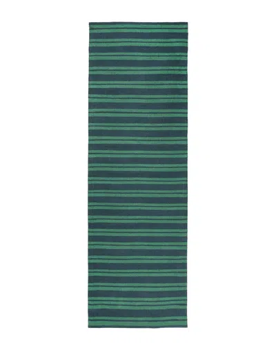 Villa By Classic Home Palma Hand Woven Performance Stripe Rug In Green