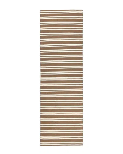 Villa By Classic Home Palma Hand Woven Performance Stripe Rug In Neutral